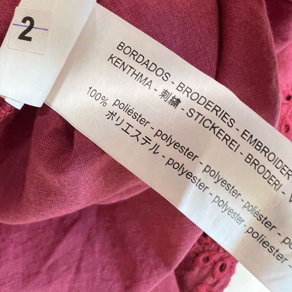 Zara Woman Eyelet Tassel Blouse Top  XS Peasant Boho Ruffle Neck NEW 667 - Picture 6 of 6